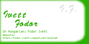 ivett fodor business card